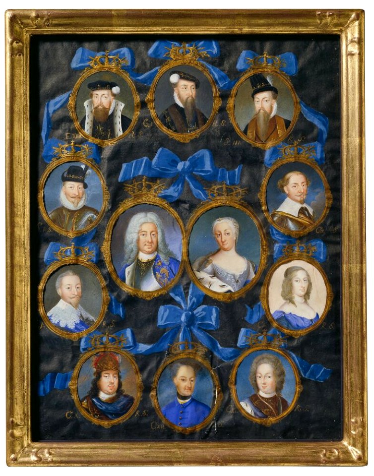Niclas Lafrensen d.ä. - Genealogical Table of the Monarchs of Sweden, Gustav Vasa-Fredrik I - NMB 32 - Nationalmuseum