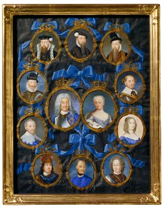 Niclas Lafrensen d.ä. - Genealogical Table of the Monarchs of Sweden, Gustav Vasa-Fredrik I - NMB 32 - Nationalmuseum