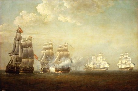 Nicholas Pocock (1740-1821) - Sir Robert Calder's Action off Cape Finisterre - RCIN 402001 - Royal Collection