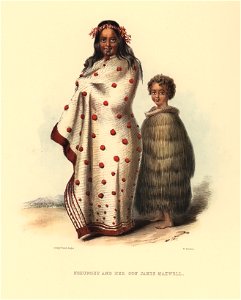 NGEUNGEU AND HER SON JAMES MAXWELL, The New Zealanders Illustrated, 1847