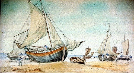 Nicholas Pocock - Cargo Handling Scene, Beached Coasters