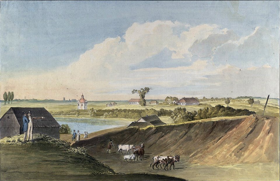 Miensk, Łošyca, Prušynski. Менск, Лошыца, Прушынскі (J. Pieška, 1800)
