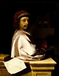 Frans van Mieris (I) - The Artist as Virtuoso at His Easel NTIV POLY 35293