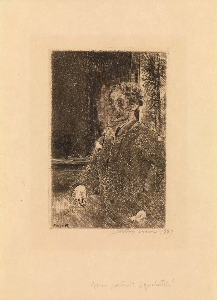 Mijn portret met doodshoofd (1998-B-67-2), James Ensor, MSK Gent, 1998-B-67-2