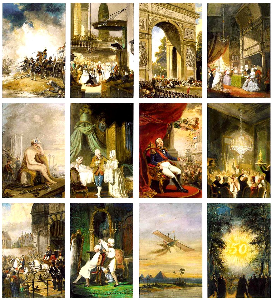 Nicolaas Pieneman - Kroniek van echtpaar Joh. Samuel Wurfbain (1770-1851) en Anna Maria Geertruida Hurrelbrinck (1772-18 - SA 55064.1-12 - Amsterdam Museum