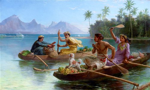 Nicholas Chevalier - Race to the market, Tahiti - Google Art ProjectFXD