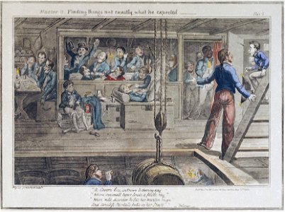Midshipman Blockhead, Master B finding things not exactly what he expected (caricature) RMG PU4722