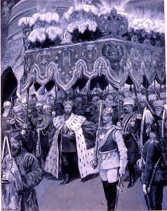 Nicholas II passing the Great Bell by R.C.Woodville (1896)