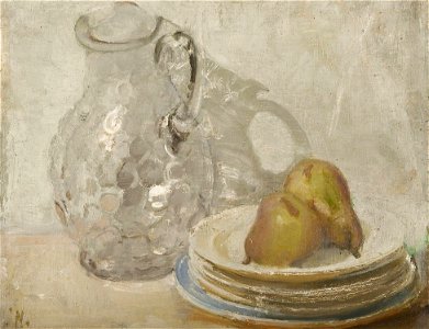 William Nicholson - still life with water jug and pears