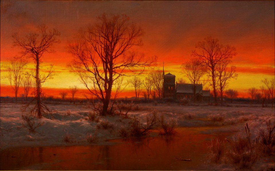 Sunset, Winter by Louis Rémy Mignot, 1862, High Museum of Art