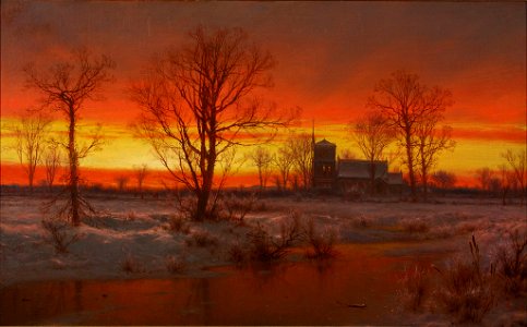 Sunset, Winter by Louis Rémy Mignot, 1862, High Museum of Art