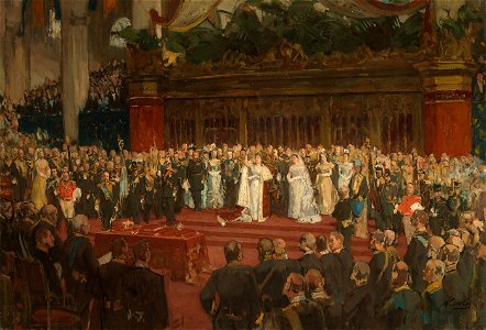Nicolaas van der Waay - Eedsaflegging door H.M. Koningin Wilhelmina (1880-1960) - SA 608 - Amsterdam Museum