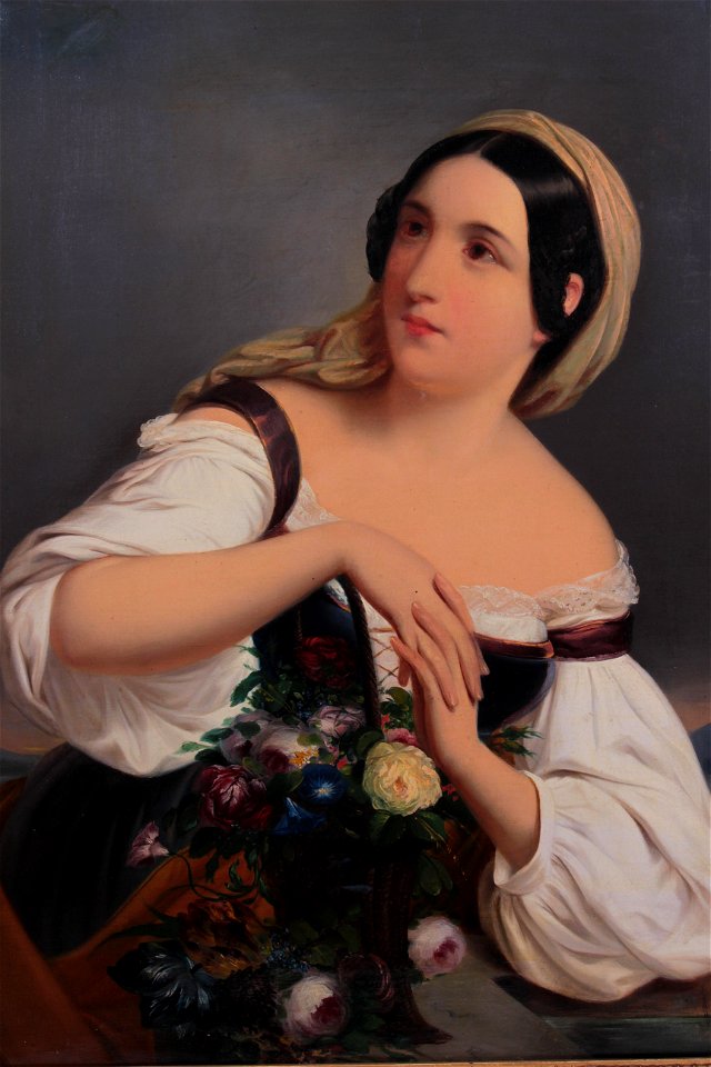 Mihael Stroj - Mädchen mit Blumenkorb