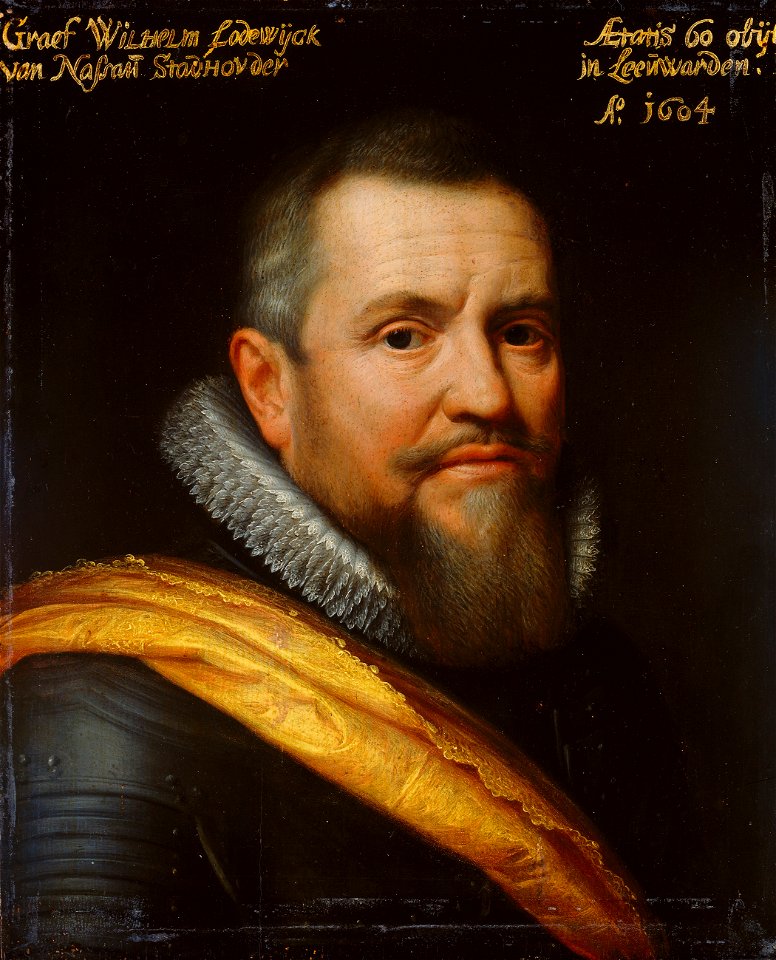 Portret van Willem Lodewijk, graaf van Nassau, bijgenaamd in het Fries 'us heit' (onze vader) Rijksmuseum SK-A-525