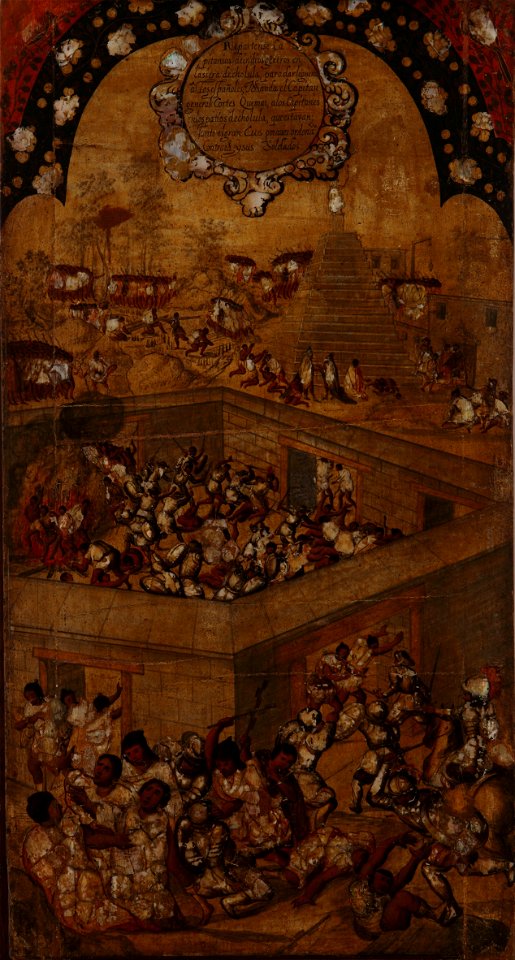 Miguel Gonzales - La Conquista de México. Tabla VII - Google Art Project