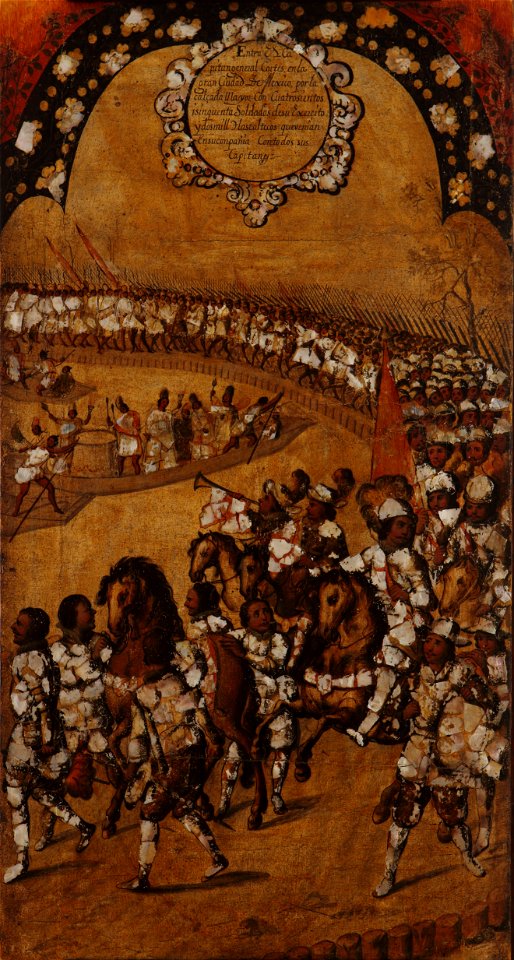 Miguel Gonzales - La Conquista de México. Tabla IX - Google Art Project