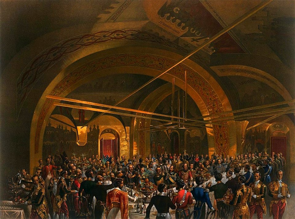 Mihaly von Zichy-Coronation banquet Kremlin Palace 1856. Free illustration for personal and commercial use.