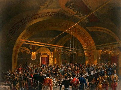 Mihaly von Zichy-Coronation banquet Kremlin Palace 1856