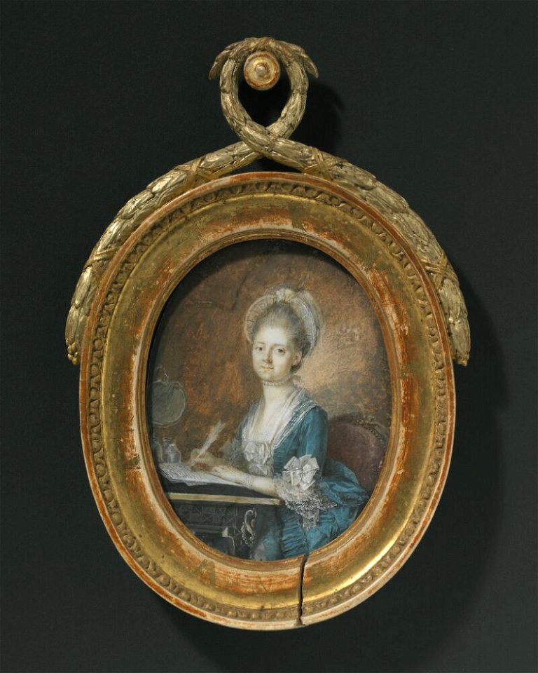 Niclas Lafrensen d.y. - Fredrika Carleson (1743-1794), gift med 1. Carl Erik Wadenstierna, 2. Fredrik von Post - NMGrh 4325 - Nationalmuseum