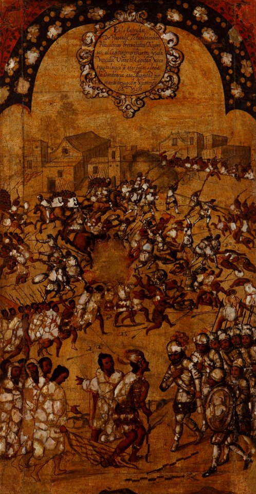 Miguel Gonzales - La Conquista de México. Tabla V - Google Art Project