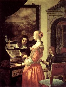 Frans van Mieris (I) - Duet - WGA15629. Free illustration for personal and commercial use.