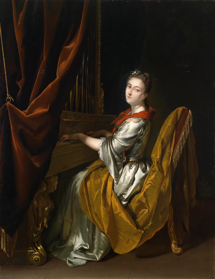 Herman van der Mijn Porträt der Barbara Janssens an der Orgel 1726