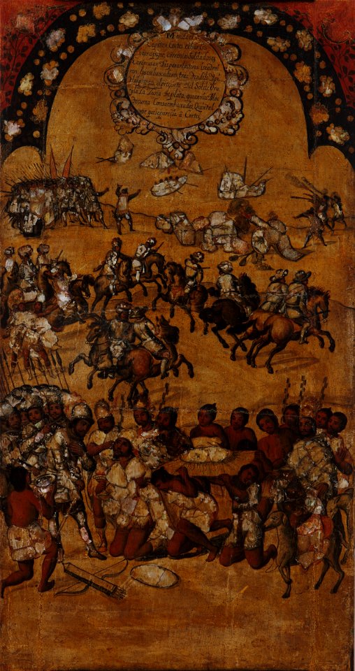 Miguel Gonzales - La Conquista de México. Tabla II - Google Art Project
