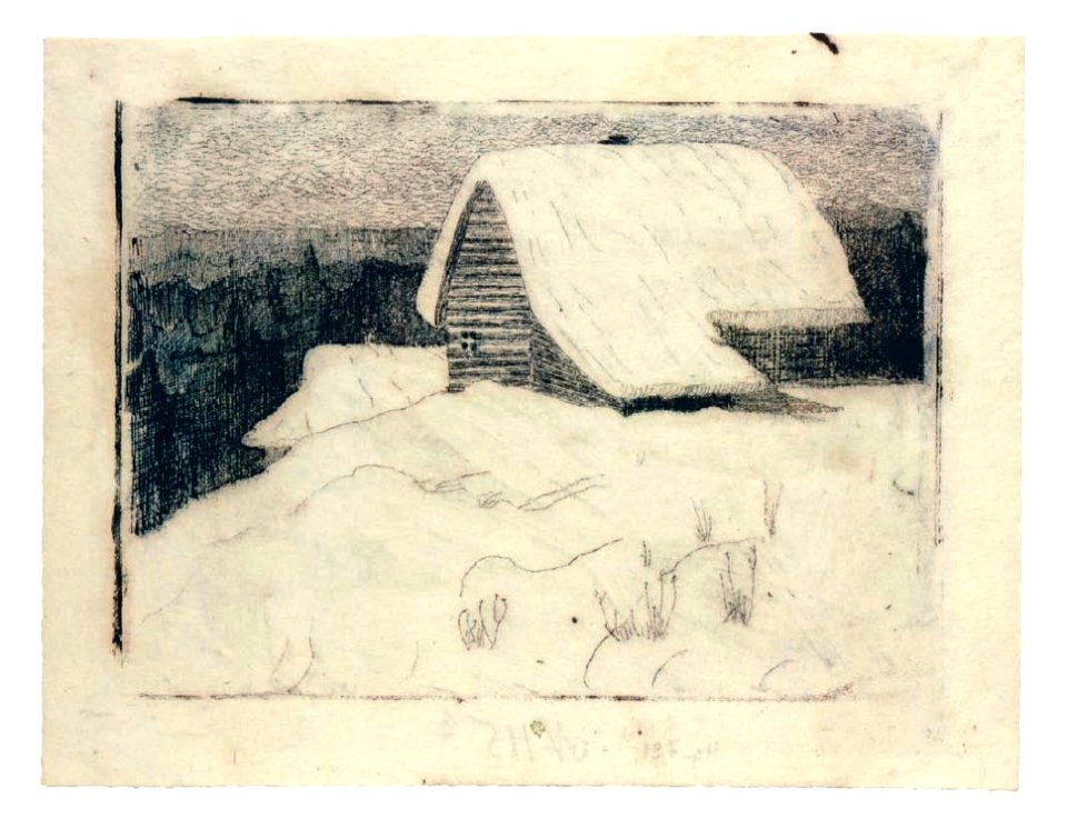 Mikalojus Konstantinas Ciurlionis - Snow Covered Hut (Winter) - 1905