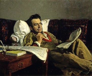Mikhail Glinka by Ilya Repin. Free illustration for personal and commercial use.