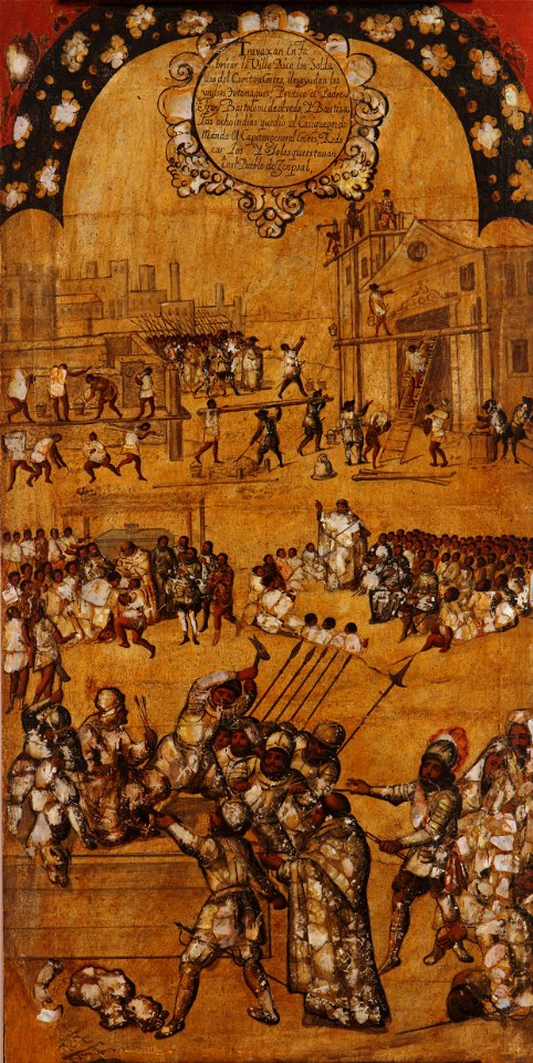 Miguel Gonzales - La Conquista de México. Tabla IV - Google Art Project