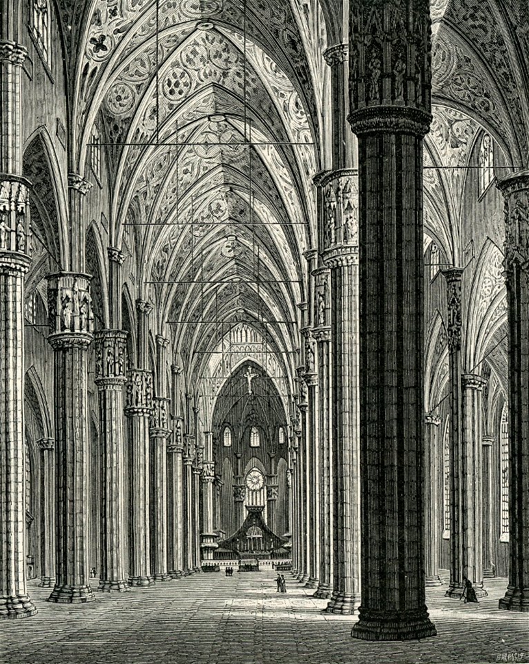 Milano Interno del Duomo Grande navata