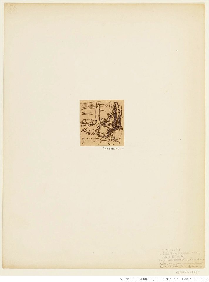 Millet - La petite bergère assise, btv1b105082139