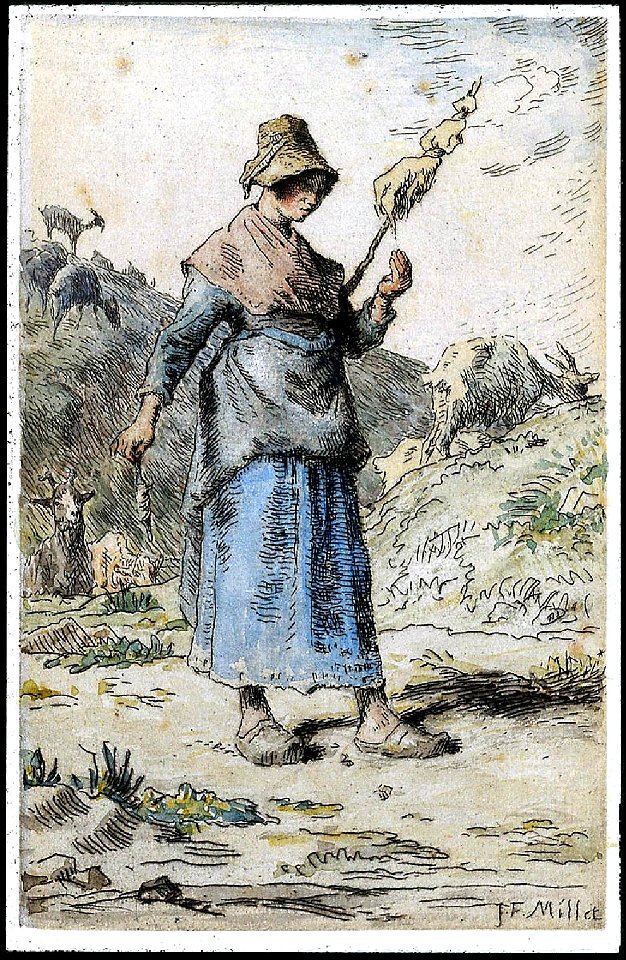 Millet - Auvergnat Goatherd Spinning, 17.1534