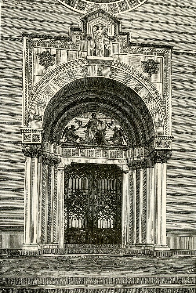 Milano Cimitero Monumentale dettaglio della porta del Famedio