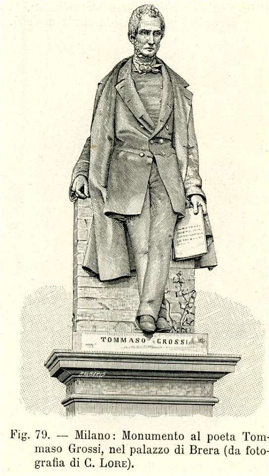 Milano monumento al poeta Tommaso Grossi nel palazzo di Brera