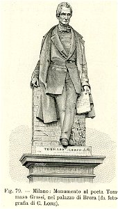 Milano monumento al poeta Tommaso Grossi nel palazzo di Brera