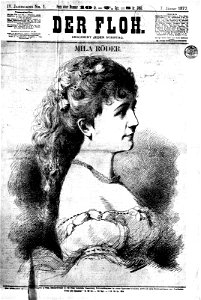 Mila Röder - Der Floh, 7. Jänner 1872. Free illustration for personal and commercial use.