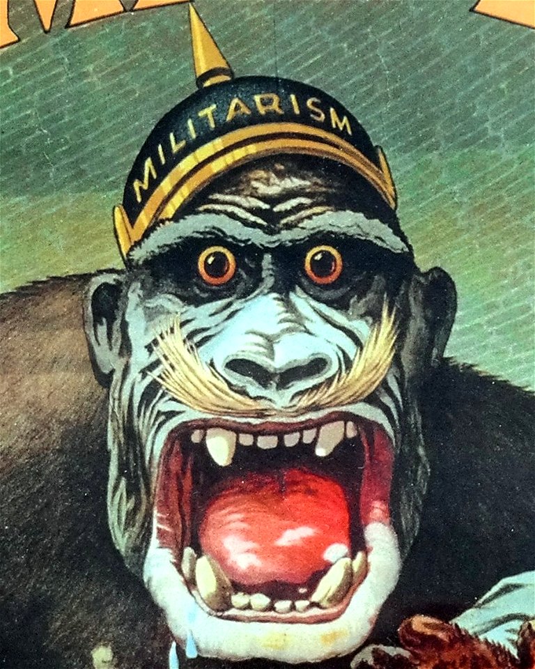 Militarism, gorilla art, 22 Sammlung Eybl USA. H. R. Hopps (1869–1937). Destroy this mad brute (Vernichte dieses verrückte Vieh). 1917. 82 x 59 cm. (Slg.Nr. 3262) (cropped)