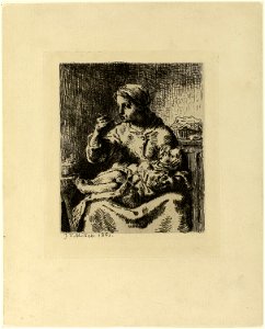 Millet - Woman Feeding Her Child, 1944.71. Free illustration for personal and commercial use.