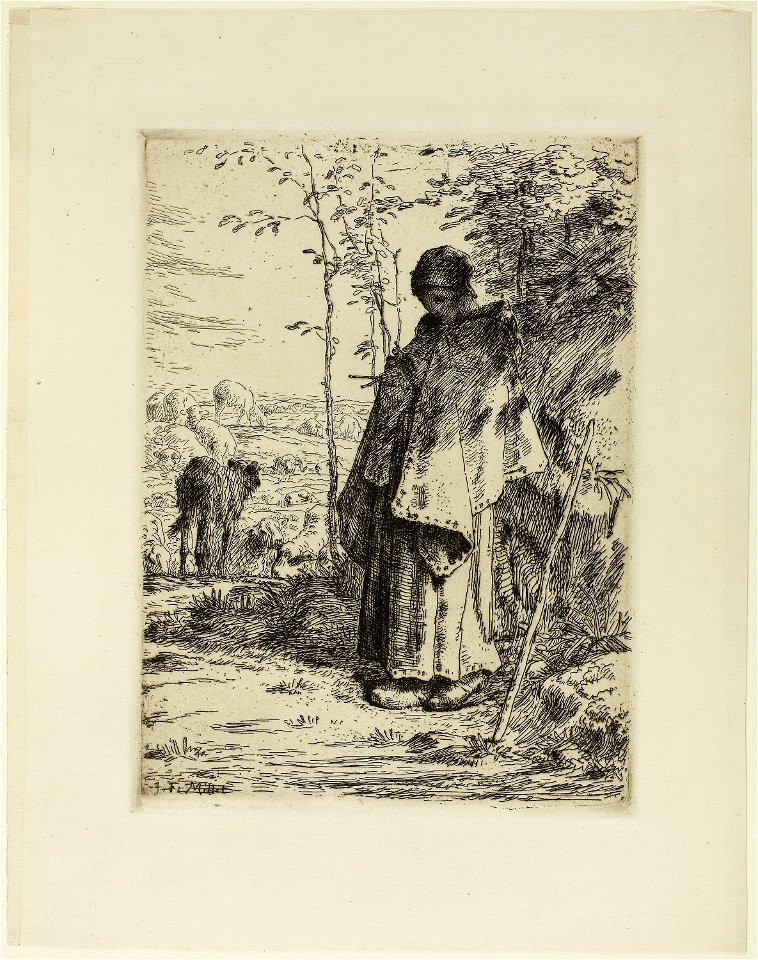Millet - The Shepherdess Knitting, 1944.116