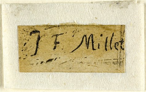 Millet - Signature Fragment from the Shepherdess, 1944.101a. Free illustration for personal and commercial use.