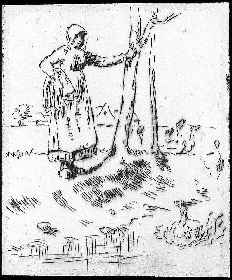 Millet - Young Woman Tending Geese, M25450
