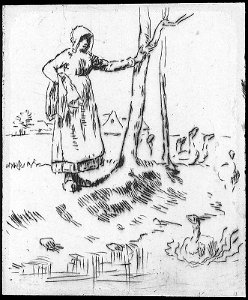 Millet - Young Woman Tending Geese, M25450