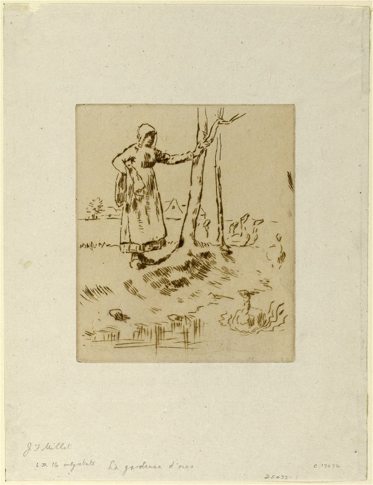 Millet - A Girl Minding Geese, 1935.99