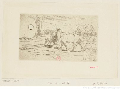 Millet - Les deux vaches, 4ème état, btv1b105082351