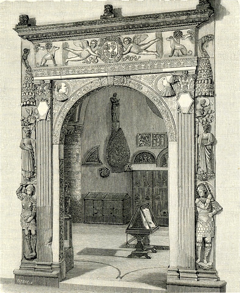 Milano porta in marmo attribuita a Michelozzo nel Museo Archeologico