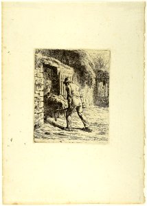 Millet - Peasant with a Wheelbarrow, 1944.58. Free illustration for personal and commercial use.