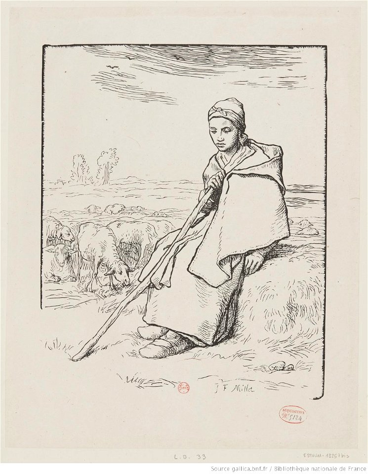 Millet - Pierre Millet - La grande bergère assise, btv1b10508255v