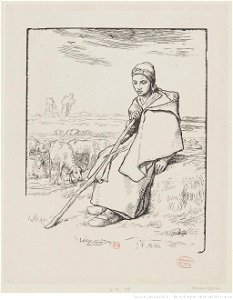 Millet - Pierre Millet - La grande bergère assise, btv1b10508255v