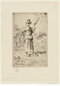 Millet - La fileuse auvergnate, 2ème état, btv1b105082334